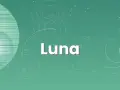 El nombre "Luna" aparece en letras blancas sobre un fondo verde con círculos y puntos.
