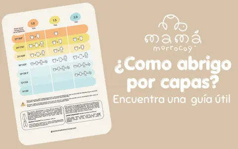 Guía para saber como abrigar bebé dormir por capas según la temperatura.