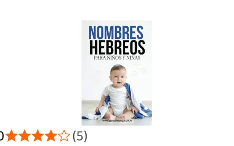 Un bebé sonriente con un kipá y una bandera de Israel. El texto dice "Nombres Hebreos para Niños y Niñas".
