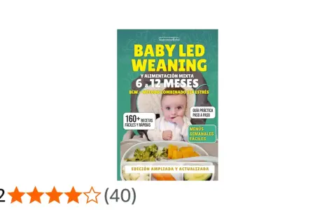 Guía de alimentación para bebé de 6 meses: Baby Led Weaning y mixta. Incluye 160+ recetas fáciles, menús semanales y guía paso a paso.