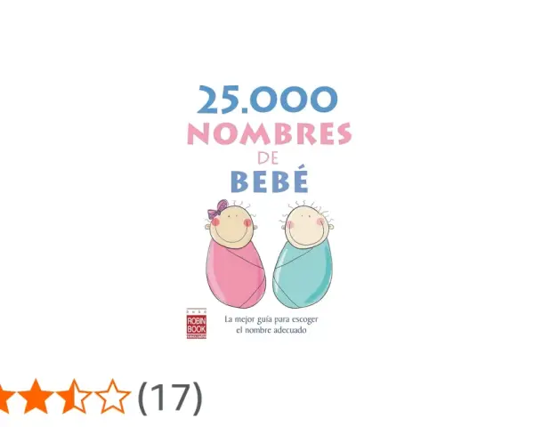 Guía "25.000 Nombres de Bebé" con dos bebés envueltos, ideal para la elección del nombre perfecto.