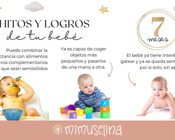 Un bebé de 7 meses aprende a comer solo, juega con bloques y gatea.