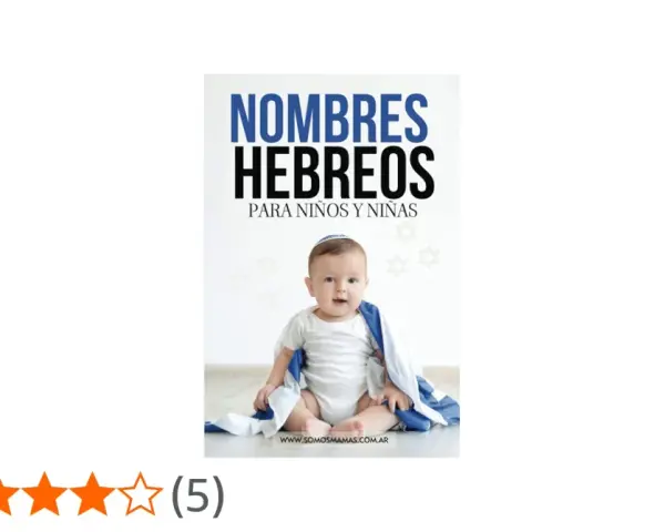 Un bebé sonriente con un kipá y una bandera de Israel. El texto dice "Nombres Hebreos para Niños y Niñas".