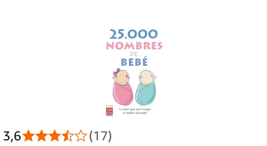 Guía "25.000 Nombres de Bebé" con dos bebés envueltos, ideal para la elección del nombre perfecto.
