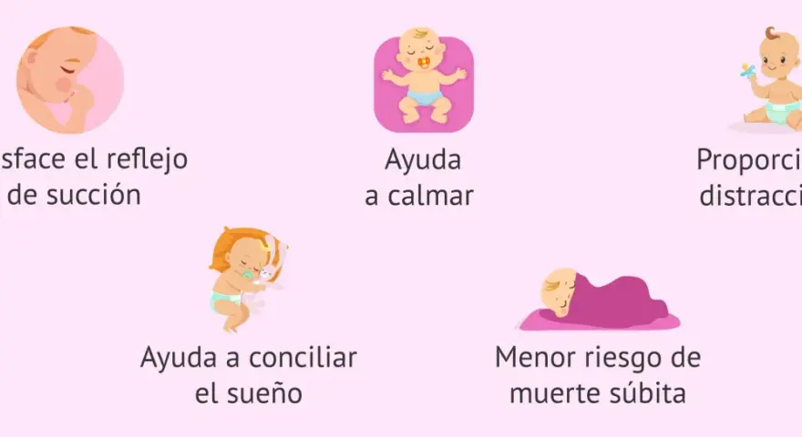 El chupete satisface el reflejo de succión, calma, distrae, ayuda a conciliar el sueño y reduce el riesgo de muerte súbita.