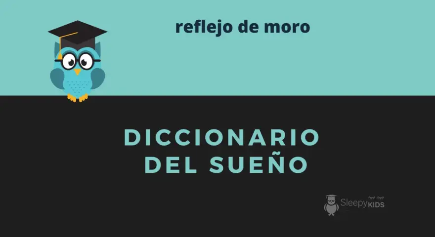 Búho con birrete y gafas, sobre el texto "reflejo de moro" y "DICCIONARIO DEL SUEÑO".
