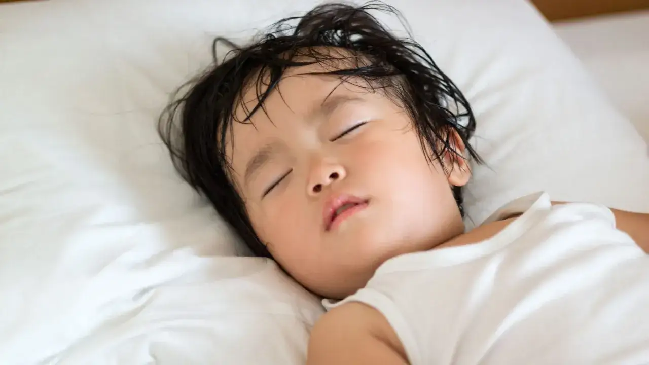 Un ni&ntilde;o duerme pl&aacute;cidamente, con el pelo mojado. &iquest;Por qu&eacute; un ni&ntilde;o suda mucho la cabeza al dormir? Puede ser por la temperatura o por un sue&ntilde;o profundo.