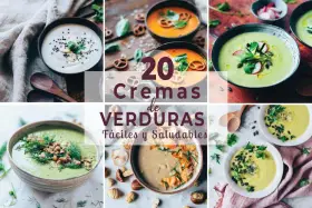 De primero, crema de verduras. De segundo, más cremas de verduras fáciles y saludables. ¡Un festín!