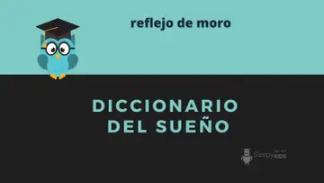 Búho con birrete y gafas, sobre el texto "reflejo de moro" y "DICCIONARIO DEL SUEÑO".